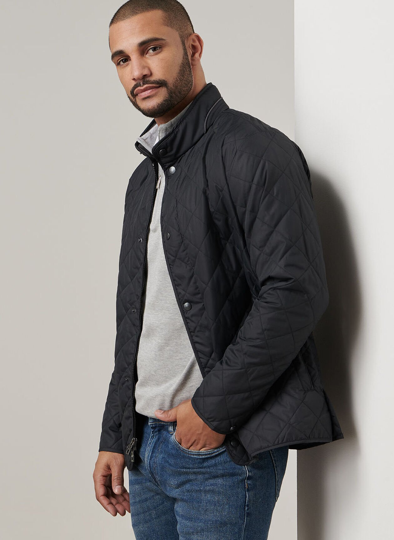 SUFFOLK QUILTED TRAVEL COAT - BLACK
