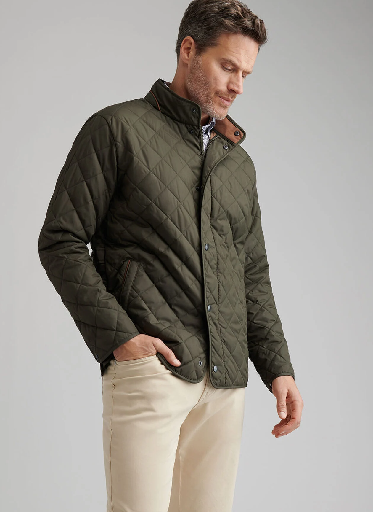 SUFFOLK QUILTED TRAVEL COAT - DARK OLIVE
