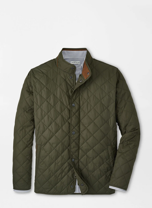 SUFFOLK QUILTED TRAVEL COAT - DARK OLIVE