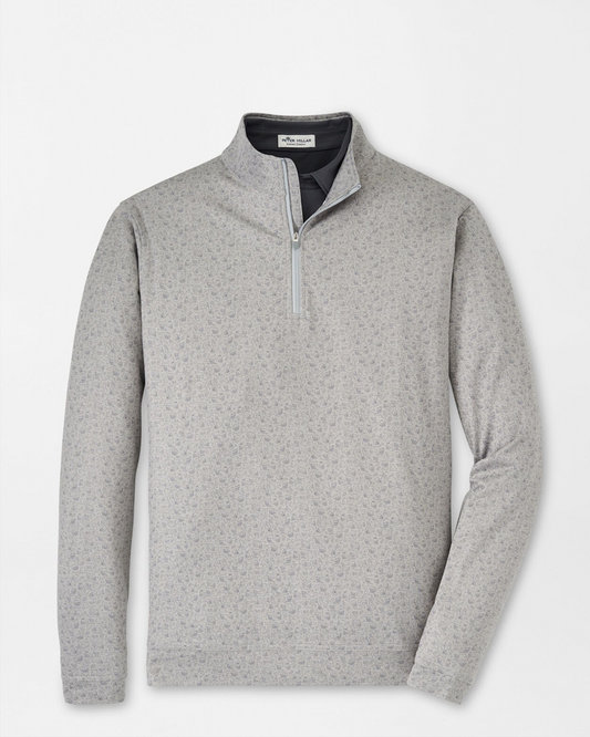 PERTH DOUBLE TRANSFUSED PERFORMANCE 1/4 ZIP PULLOVER - GALE GREY