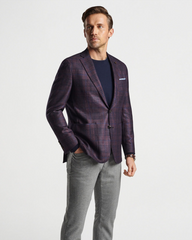 LUTON PLAID SOFT JACKET - MERLOT
