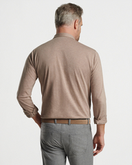 AMBLE LONG SLEEVE COTTON CASHMERE POLO - JUTE