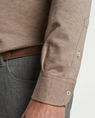 AMBLE LONG SLEEVE COTTON CASHMERE POLO - JUTE
