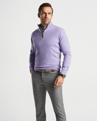 ARTISAN CRAFTED CASHMERE FLEX 1/4 SWEATER - VIOLET MIST