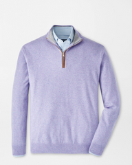 ARTISAN CRAFTED CASHMERE FLEX 1/4 SWEATER - VIOLET MIST