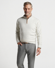 ARTISAN CRAFTED CASHMERE FLEX 1/4 ZIP SWEATER - WINTER IVORY