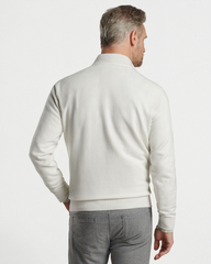 ARTISAN CRAFTED CASHMERE FLEX 1/4 ZIP SWEATER - WINTER IVORY