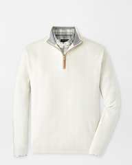 ARTISAN CRAFTED CASHMERE FLEX 1/4 ZIP SWEATER - WINTER IVORY
