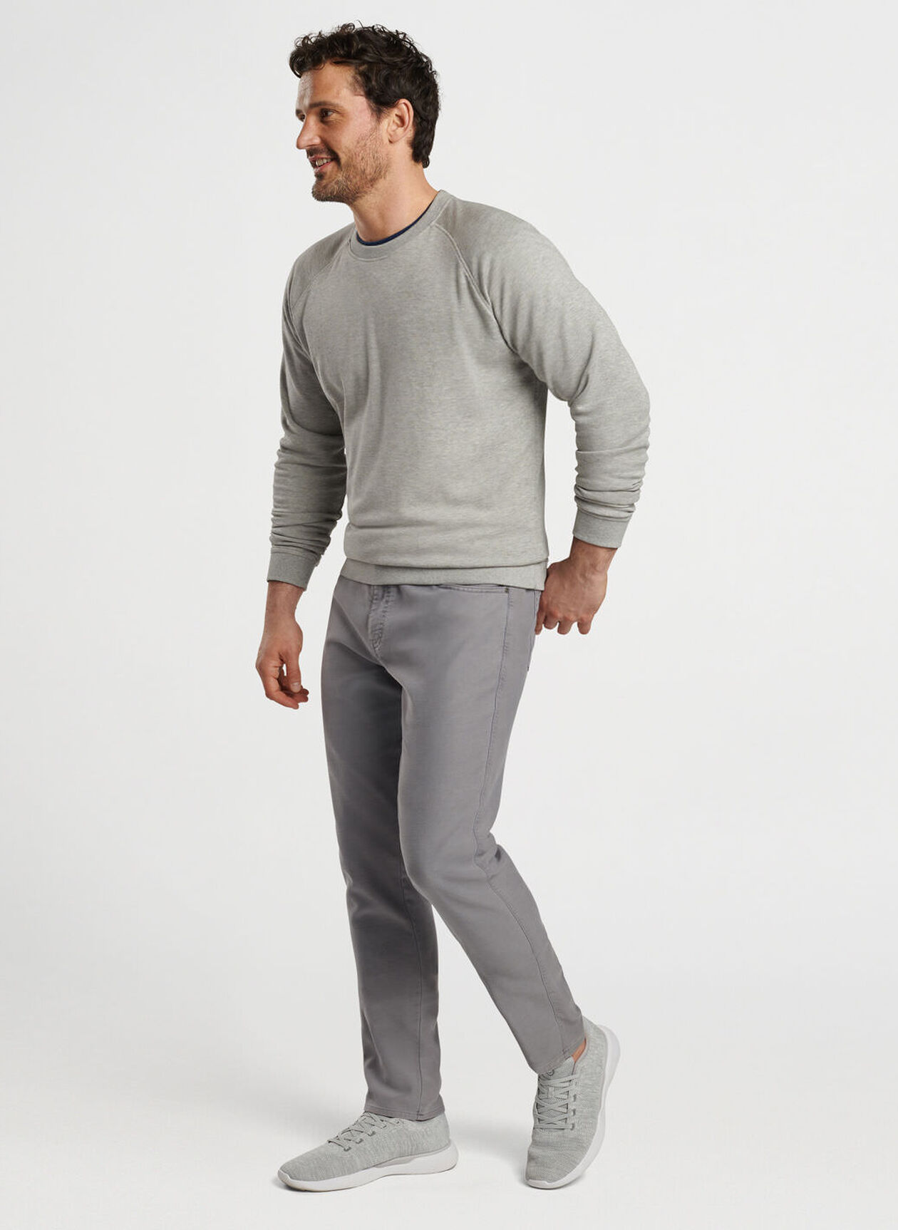 CROWN COMFORT KNIT CREW - LIGHT GREY