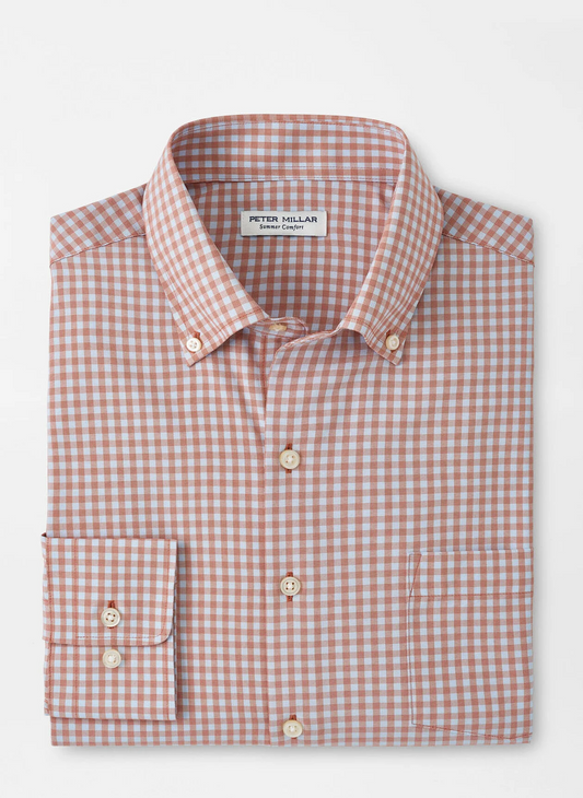 MURRAY PERFORMANCE POPLIN SHIRT - BURNT ORANGE