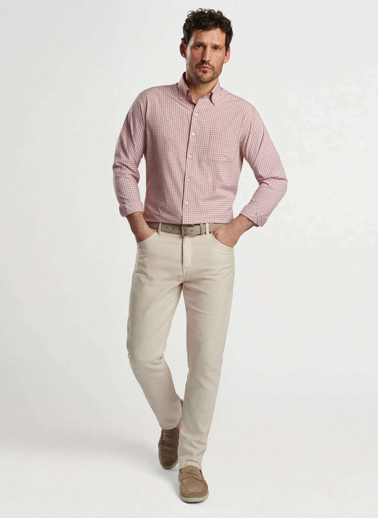 MURRAY PERFORMANCE POPLIN SHIRT - BURNT ORANGE
