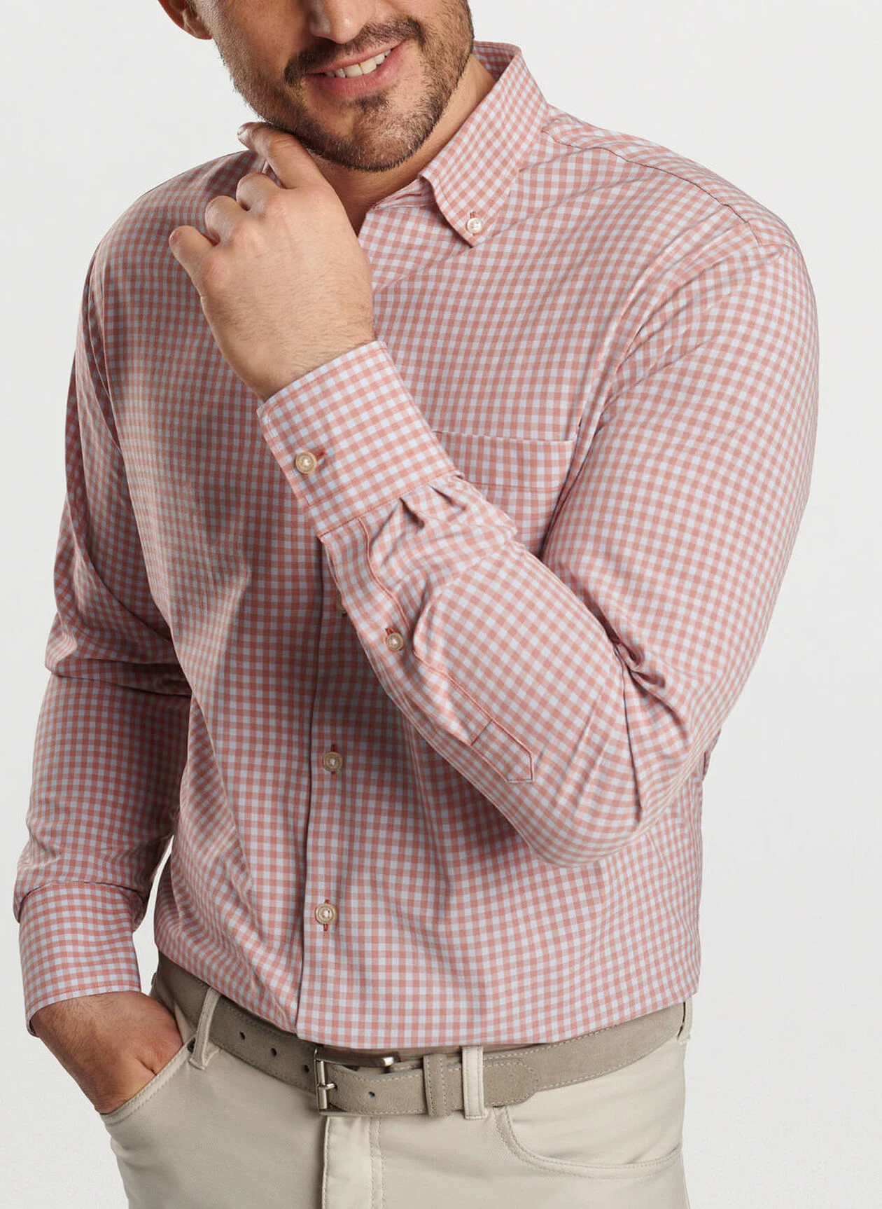 MURRAY PERFORMANCE POPLIN SHIRT - BURNT ORANGE