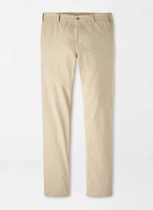 SIGNATURE SATEEN FLAT FRONT TROUSER - KHAKI