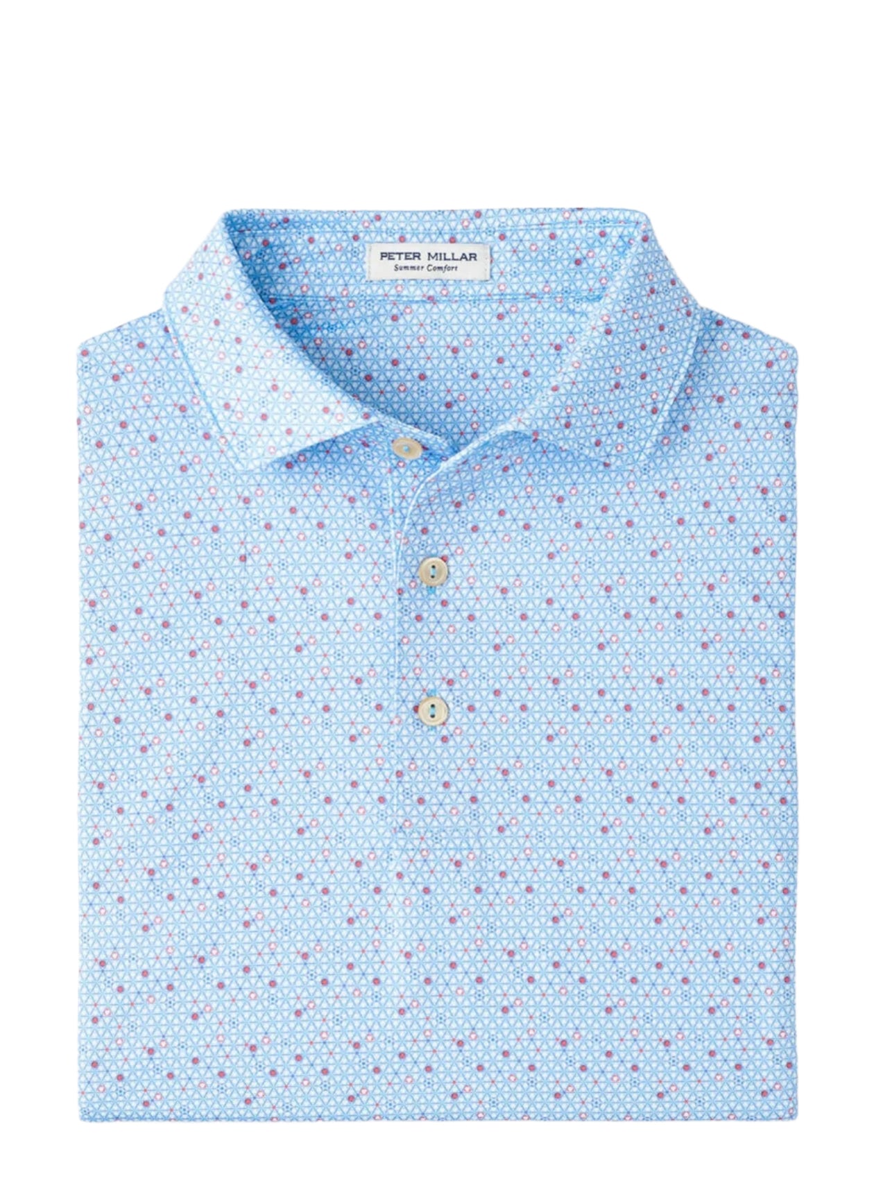 COSTANZO GEO PERFORMANCE JERSEY POLO - SEAPORT BLUE