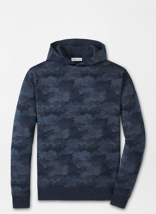 REVERSIBLE CAMO POPOVER HOODIE - BLUE HAZE