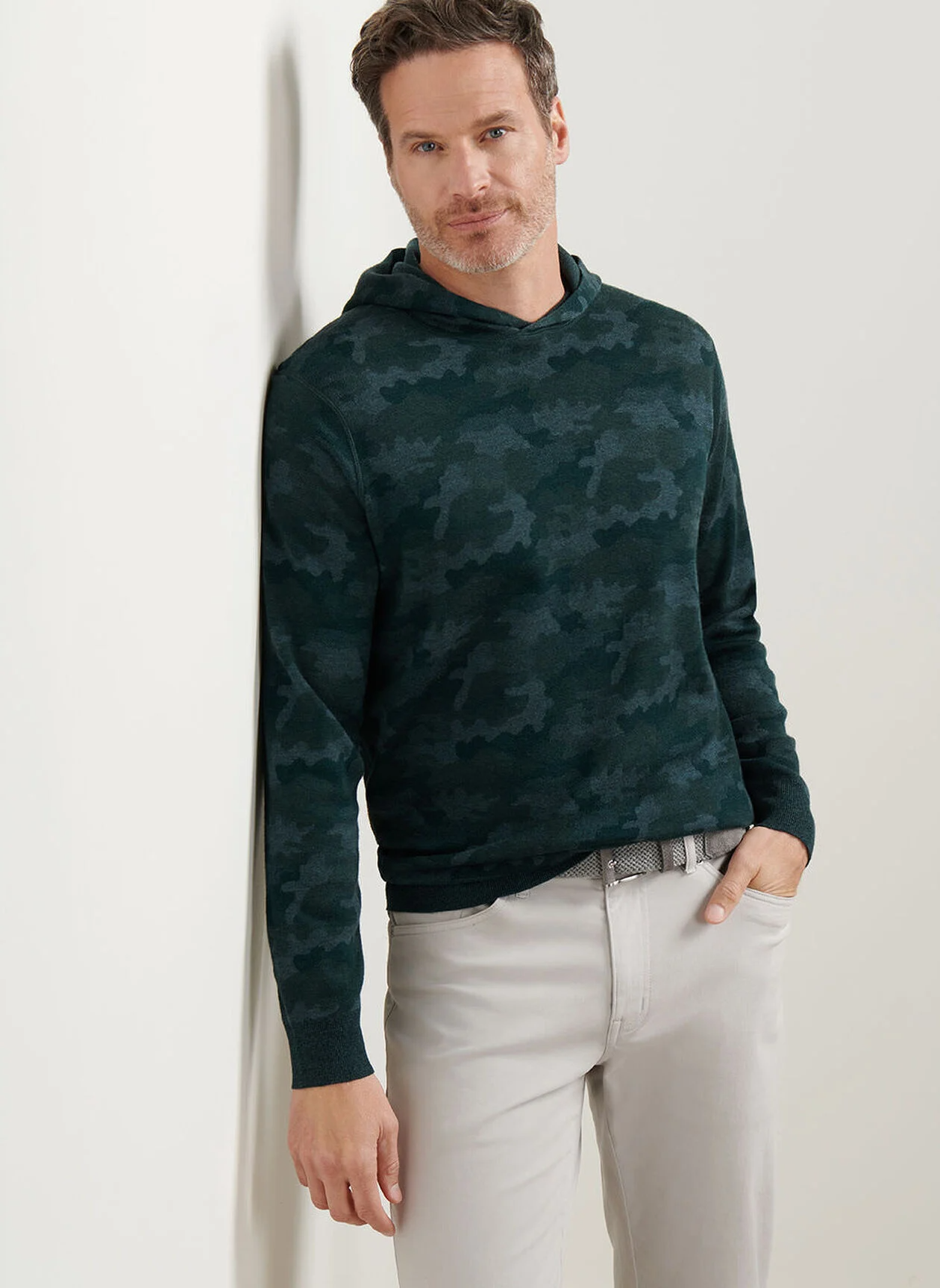 REVERSIBLE CAMO POPOVER HOODIE - DEEP VERDANT