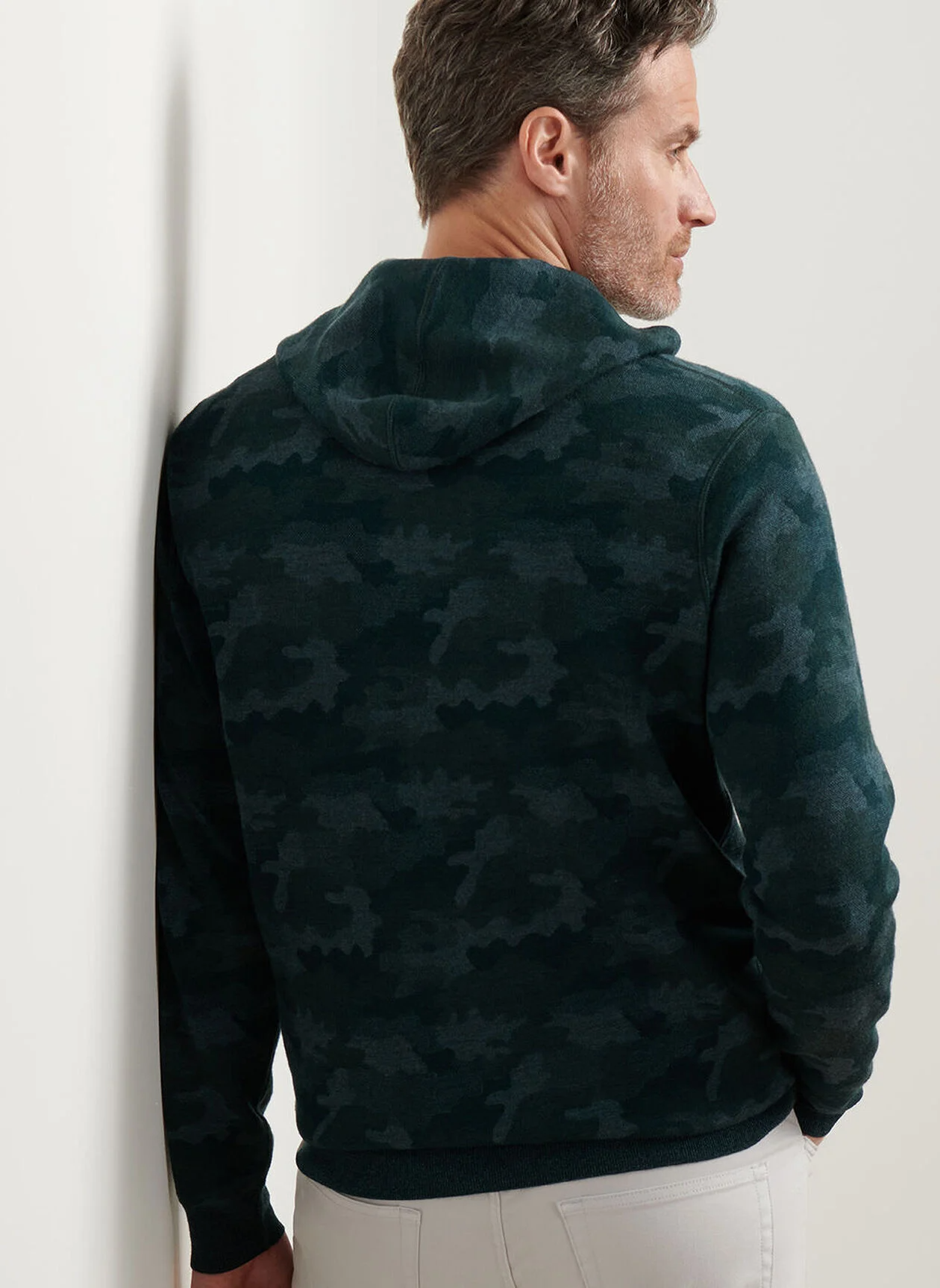 REVERSIBLE CAMO POPOVER HOODIE - DEEP VERDANT