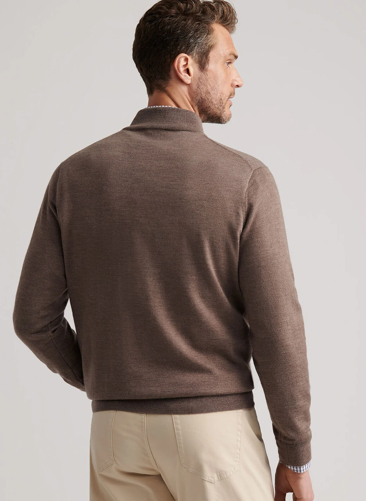 AUTUMN CREST 1/4 ZIP SWEATER - POPLAR BROWN