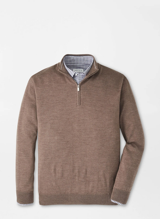 AUTUMN CREST 1/4 ZIP SWEATER - POPLAR BROWN
