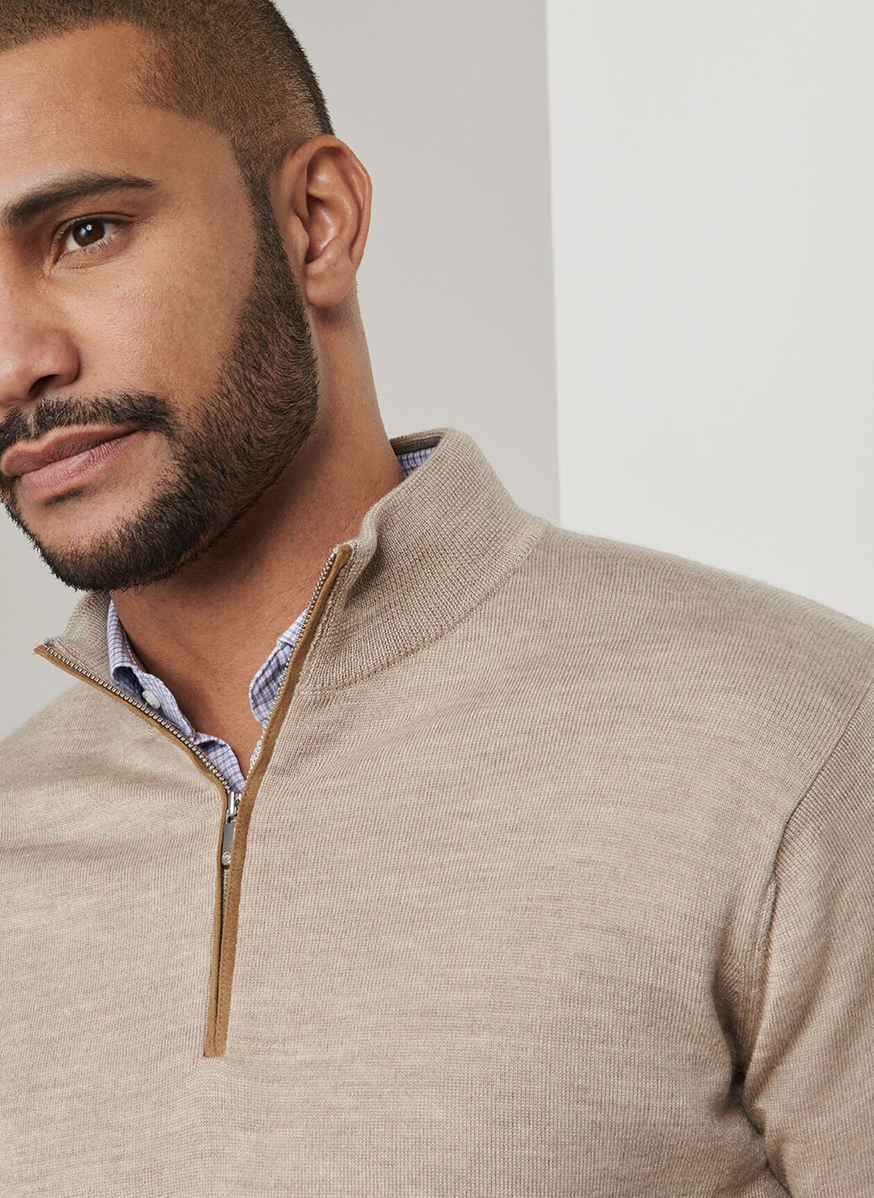 AUTUMN CREST HONEYCOMB CREWNECK SWEATER - LIGHT ELM