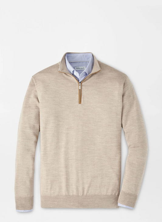 AUTUMN CREST HONEYCOMB CREWNECK SWEATER - LIGHT ELM