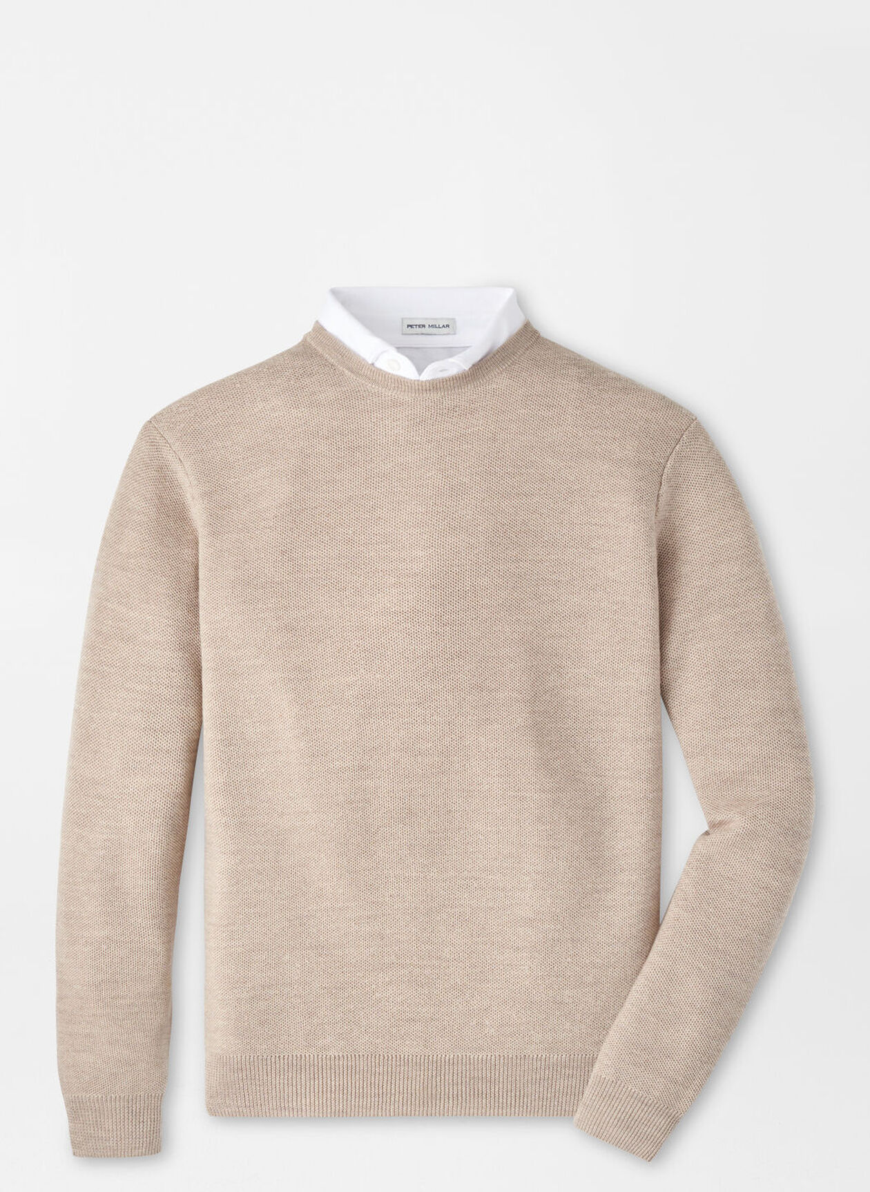 AUTUMN CREST HONEYCOMB CREWNECK SWEATER - LIGHT ELM