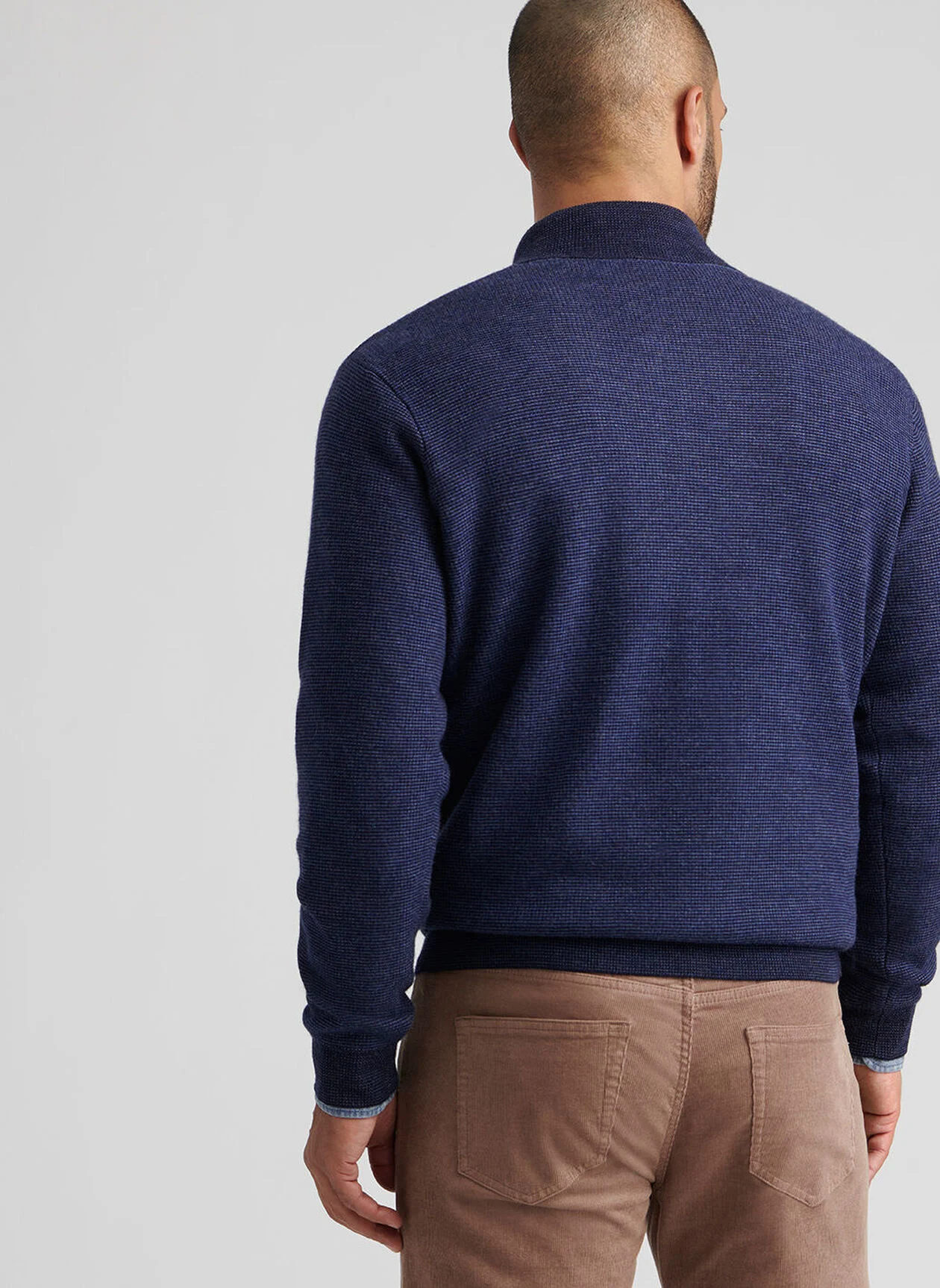 WEST 1/4 ZIP SWEATER - BLUE ABYSS