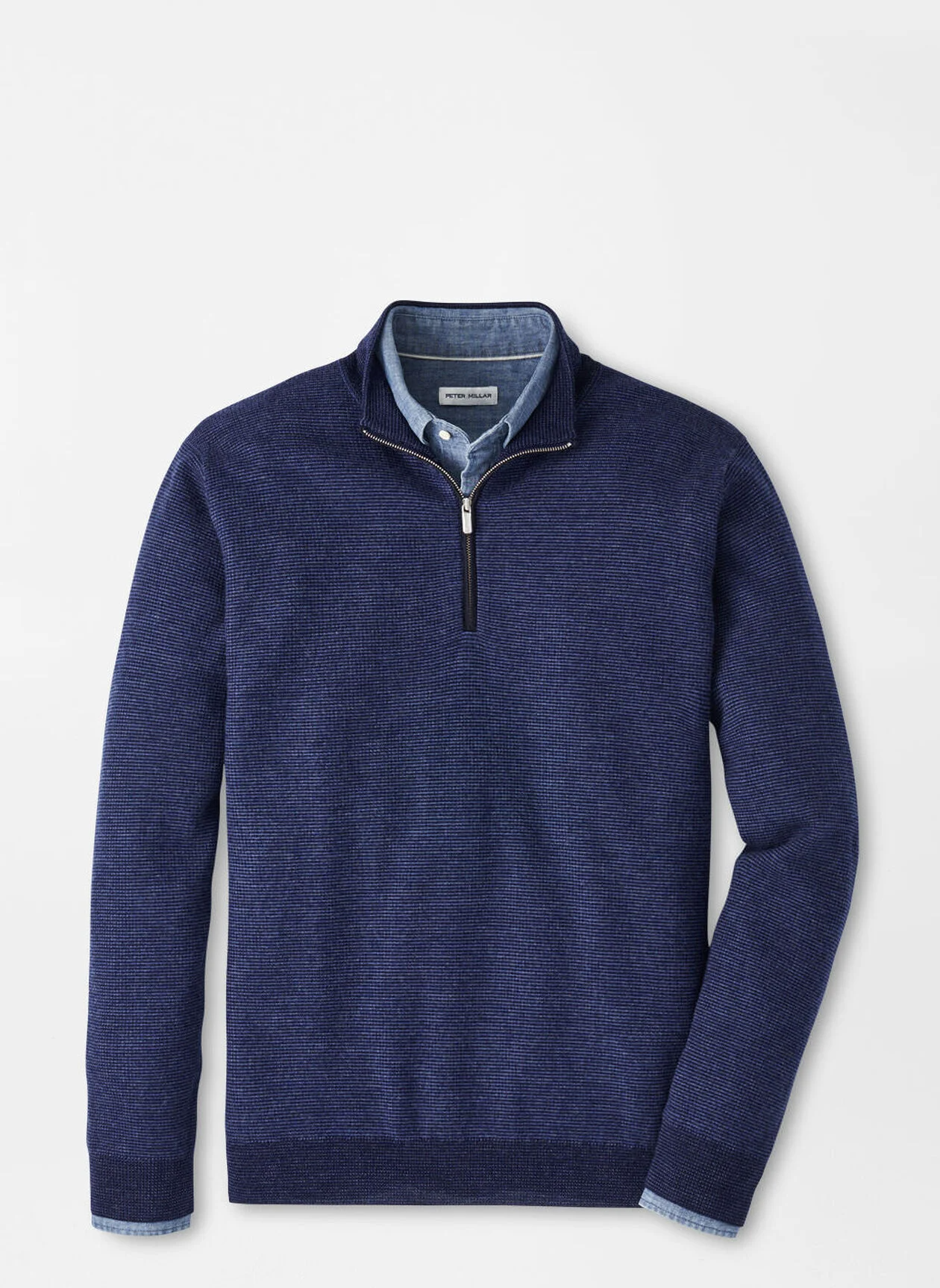 WEST 1/4 ZIP SWEATER - BLUE ABYSS