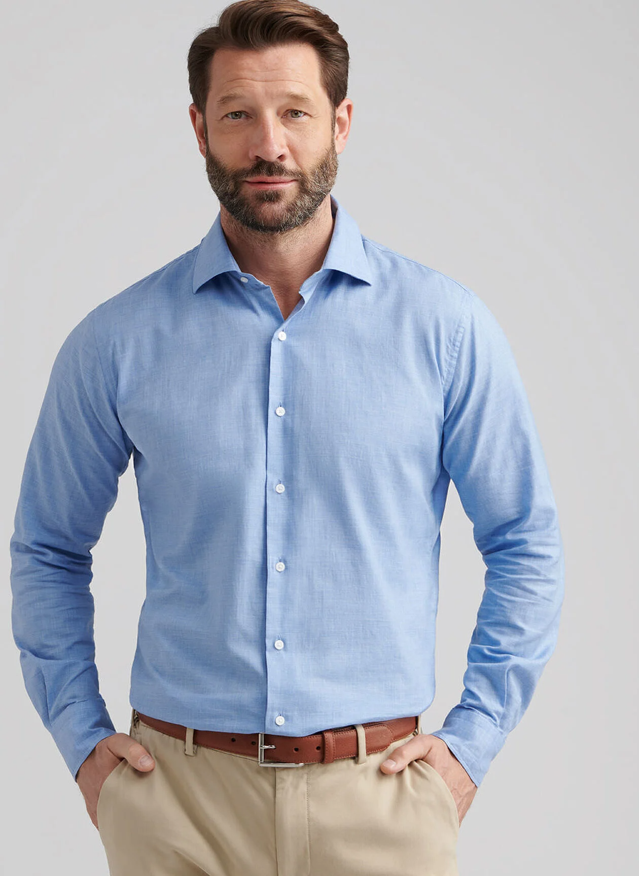HIGHLANDS SOFT TWILL COTTON SHIRT - RUDDY BLUE