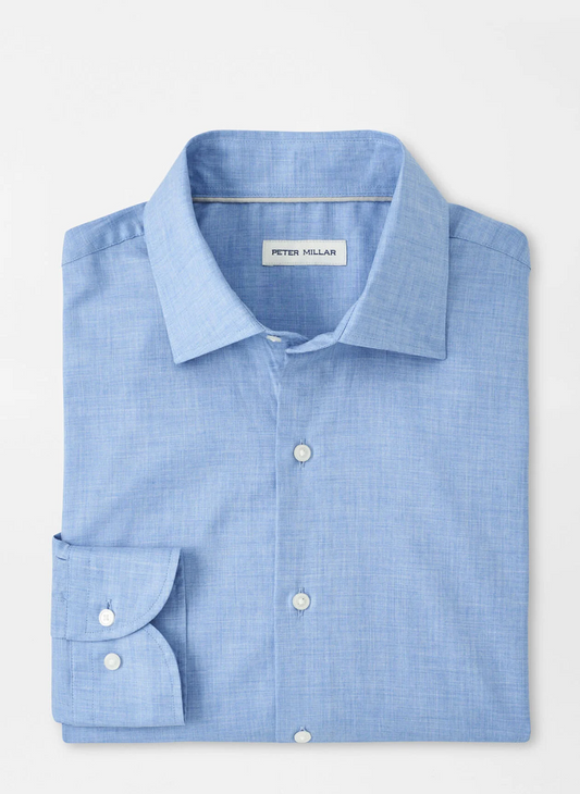 HIGHLANDS SOFT TWILL COTTON SHIRT - RUDDY BLUE