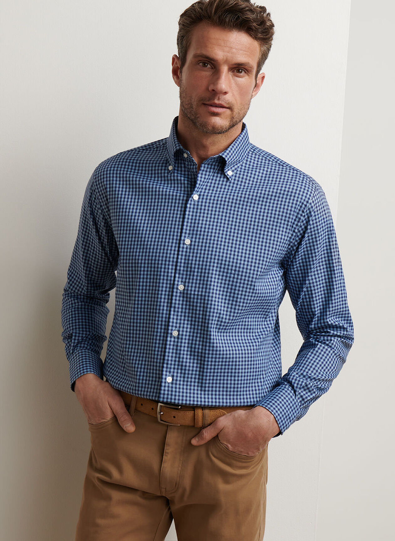 CONWAY CROWN LITE COTTON STRETCH SHIRT - RUDDY BLUE