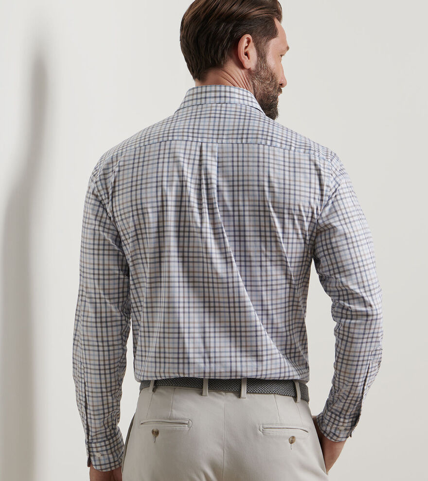 NORTH COAST CROWN LITE COTTON STRETCH SHIRT - BLUE HAZE