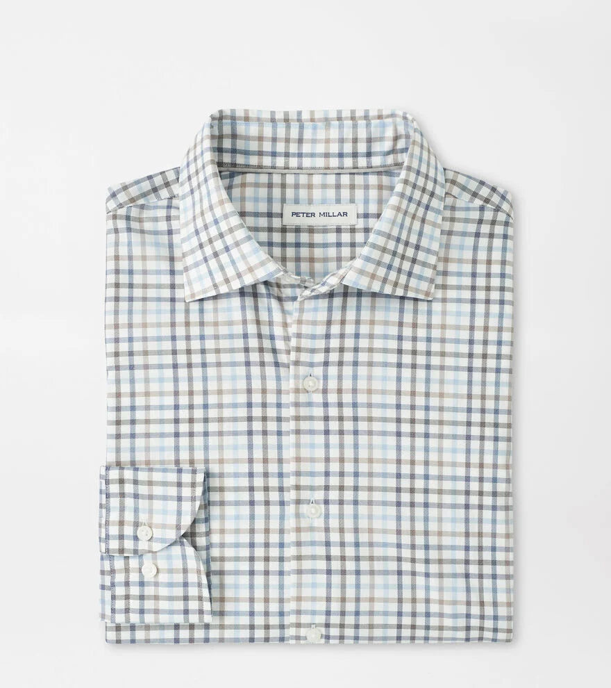 NORTH COAST CROWN LITE COTTON STRETCH SHIRT - BLUE HAZE