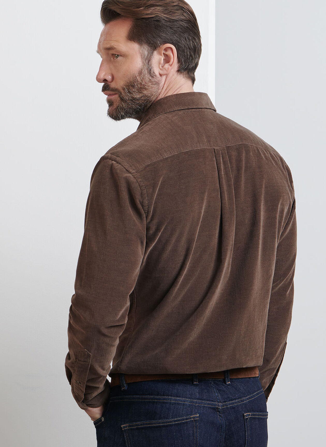 ASPEN COTTON CASHMERE CORDUROY SHIRT - FRENCH PRESS
