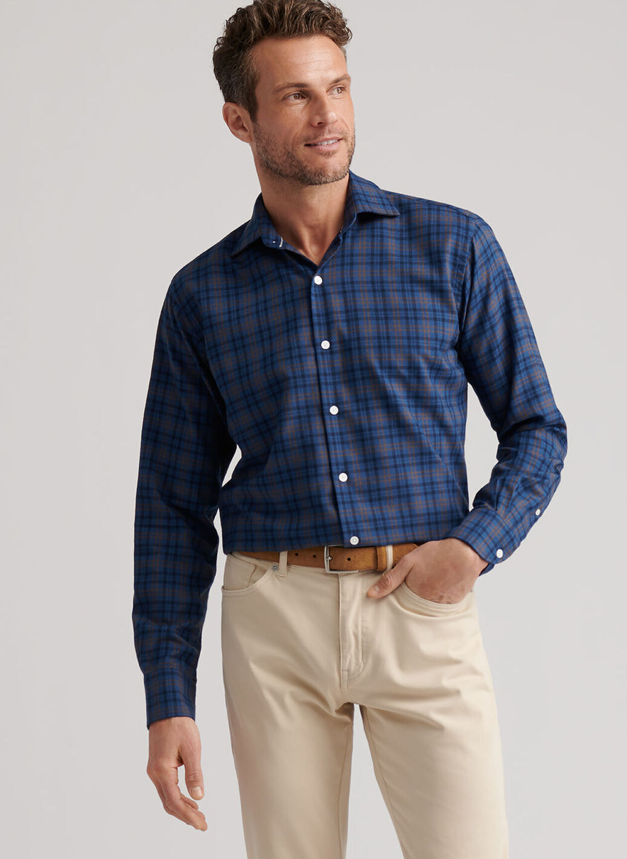 BAR HARBOR PERFORMANCE FLANNEL SHIRT - BLUE HAZE