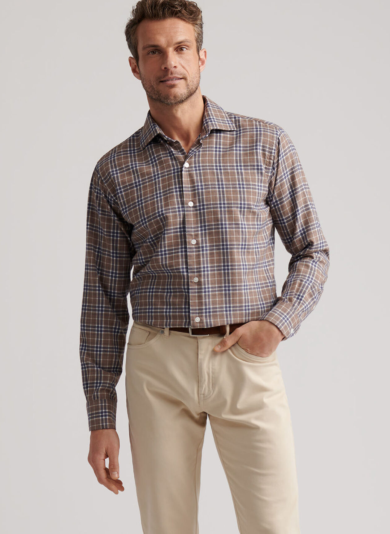 BIG BEAR PERFORMANCE FLANNEL SHIRT - POPLAR BROWN