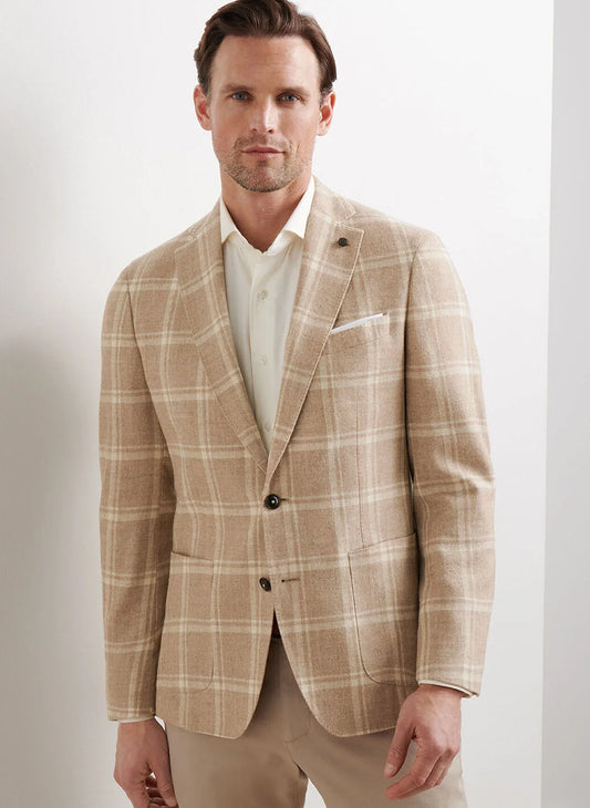HARMON PLAID SOFT JACKET - CAMEL