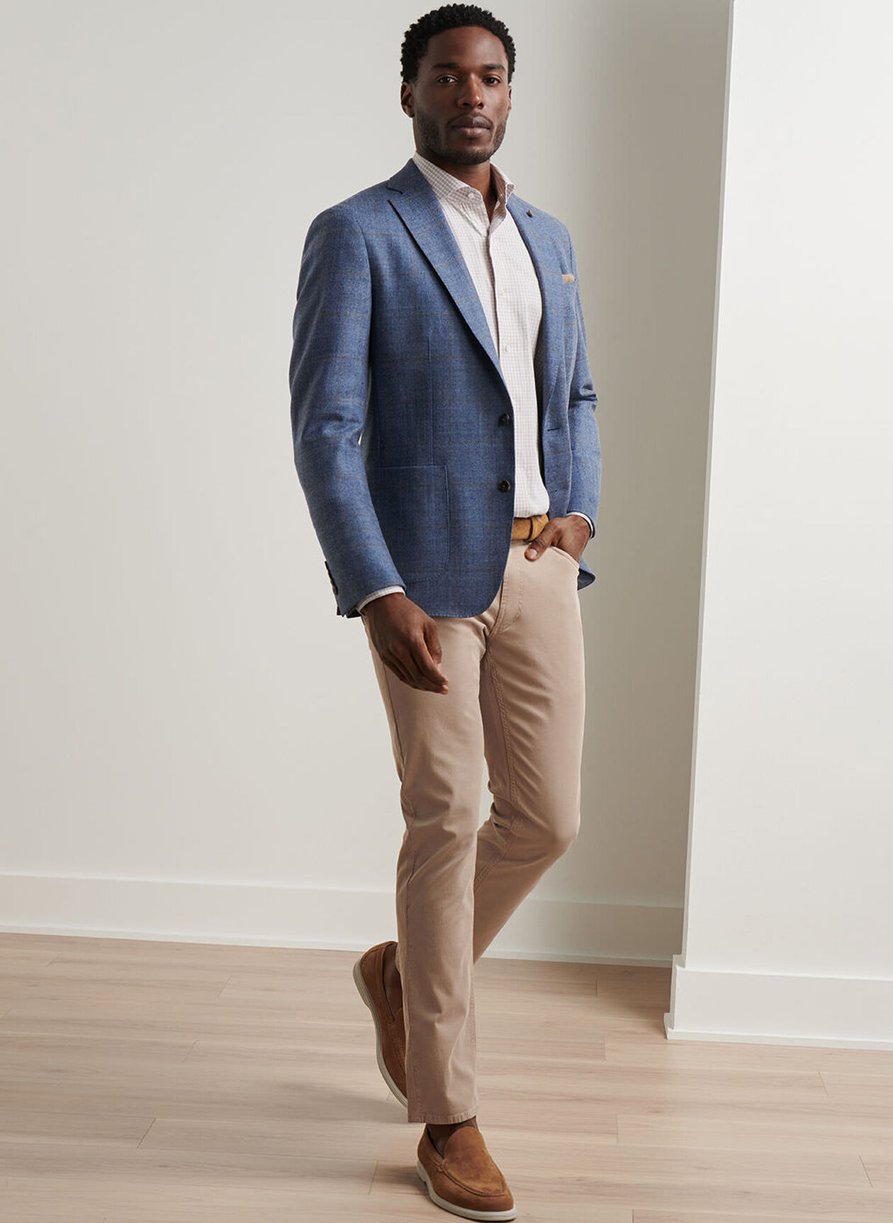 DELROSE PLAID SOFT JACKET - NEBULA BLUE