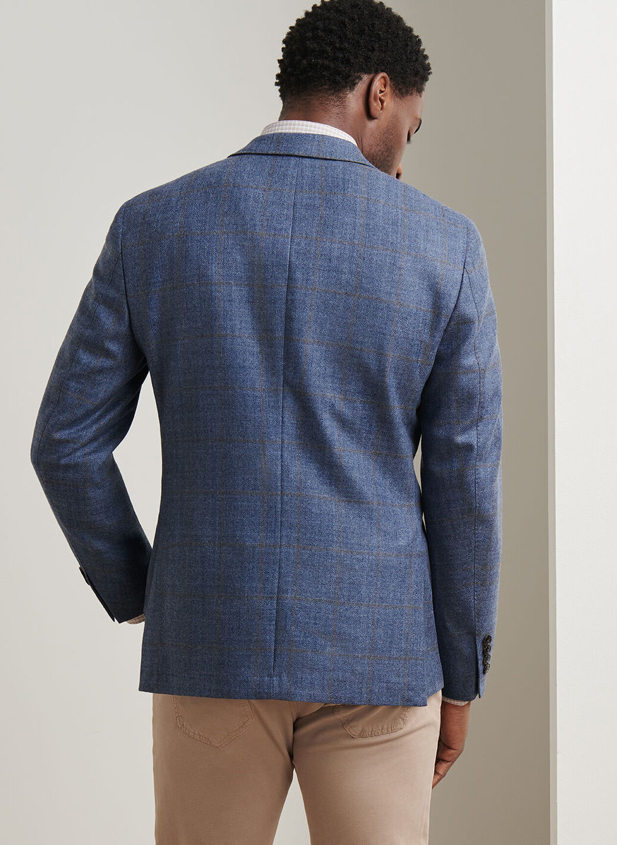 DELROSE PLAID SOFT JACKET - NEBULA BLUE