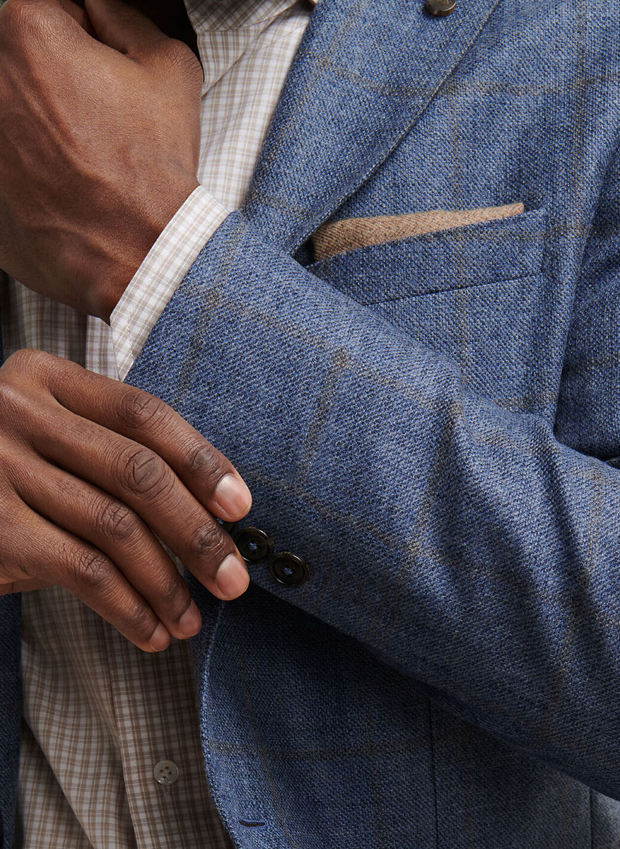 DELROSE PLAID SOFT JACKET - NEBULA BLUE