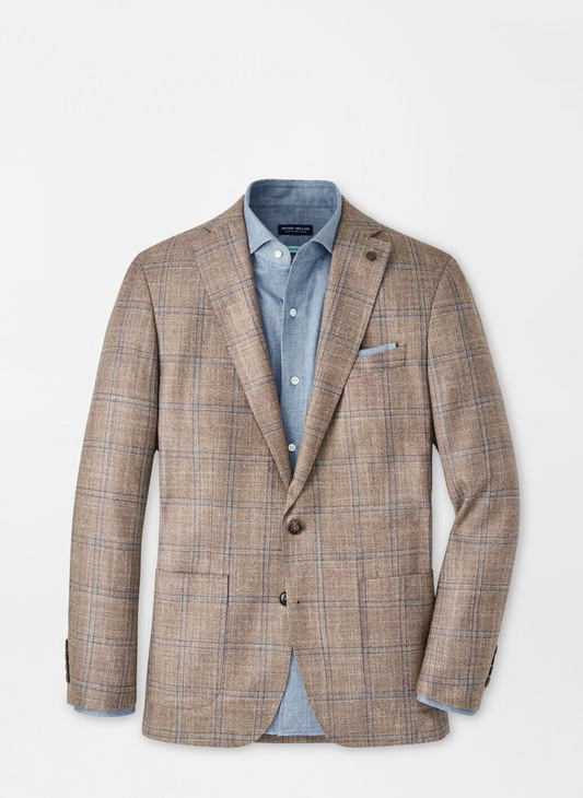 LEROY WINDOWPANE SOFT JACKET - WALNUT