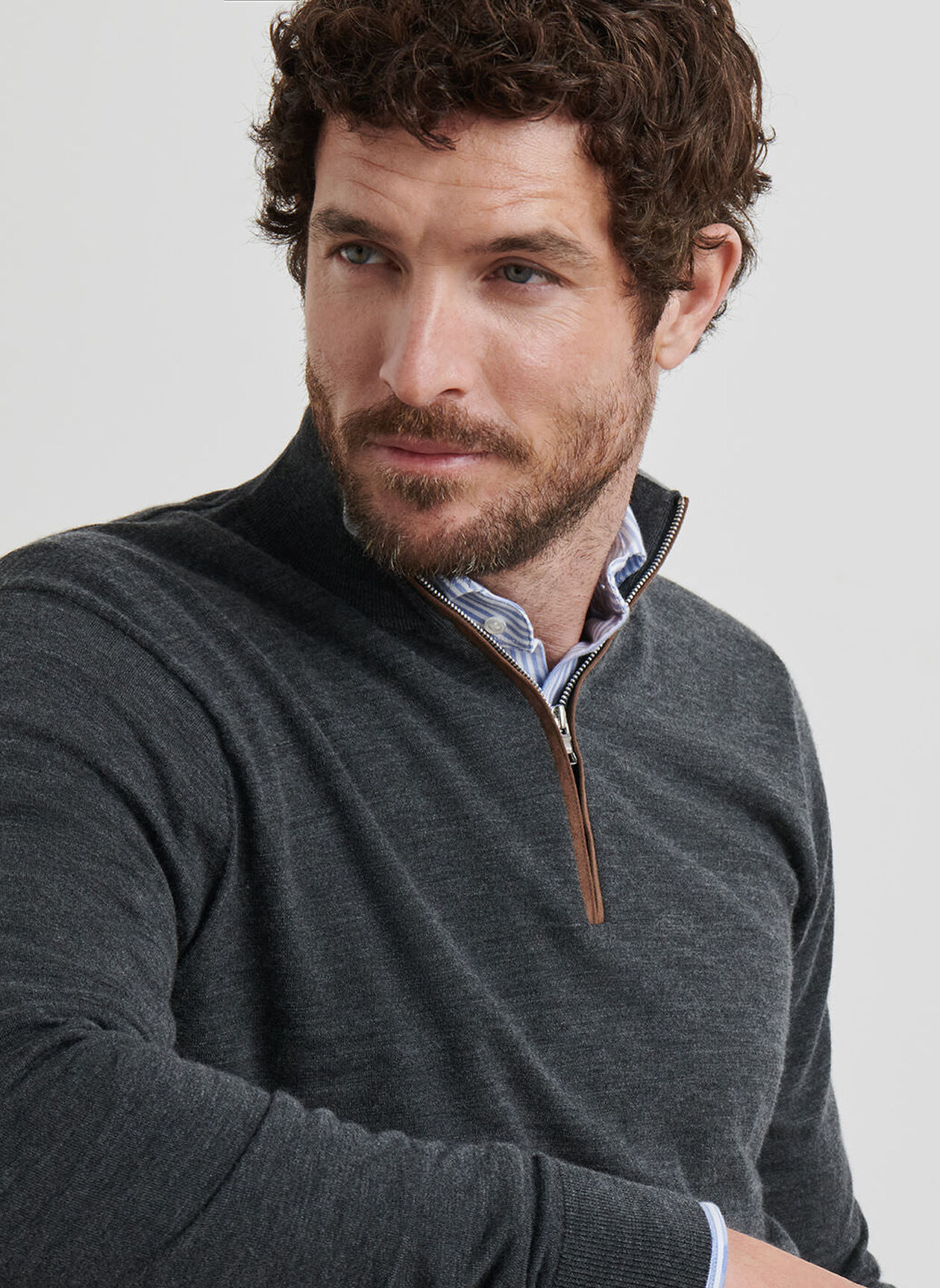 EXCURSIONIST FLEX 1/4 ZIP SWEATER - CHARCOAL