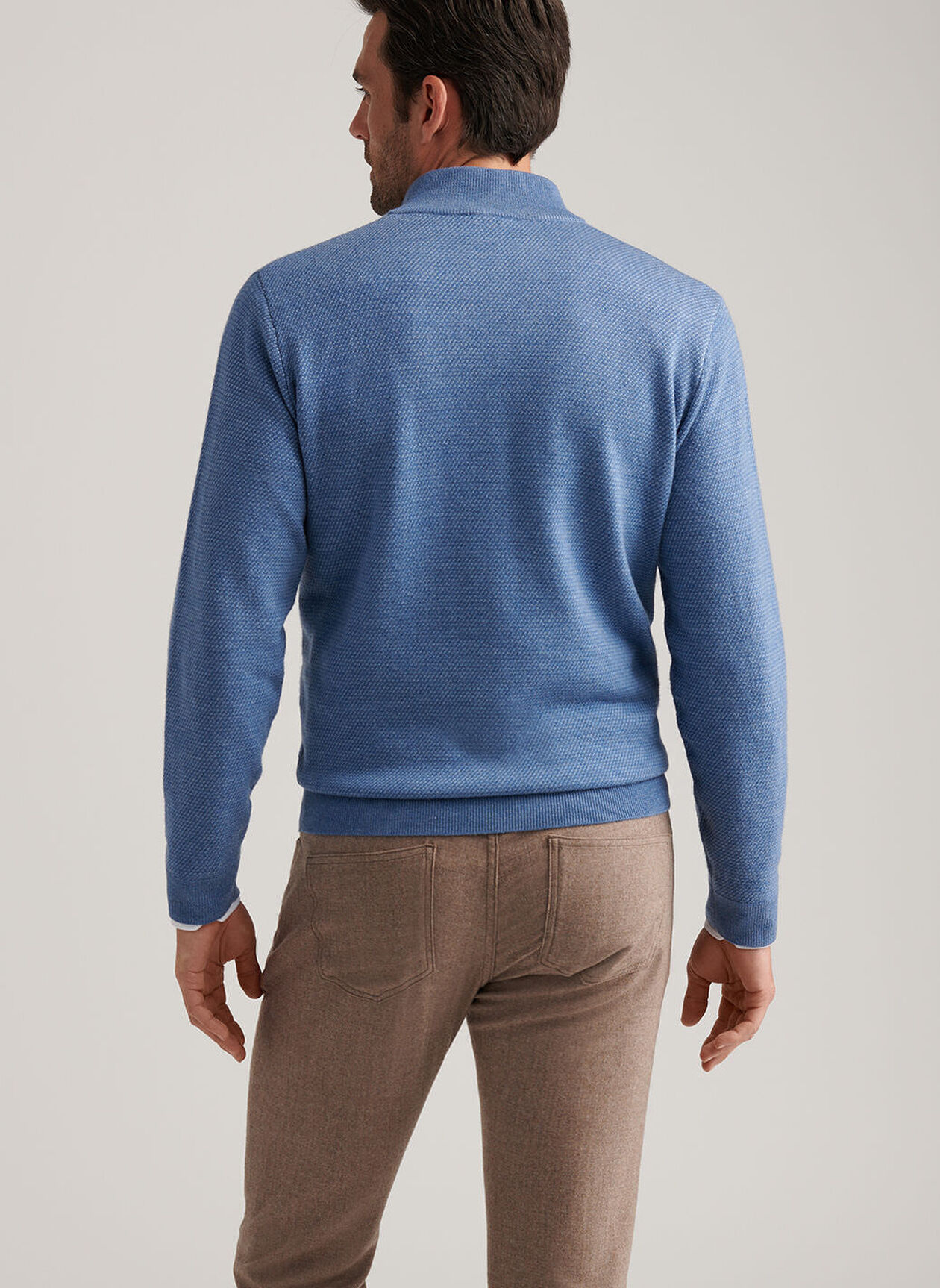 KEENE 1/4 ZIP SWEATER - LUNAR BLUE