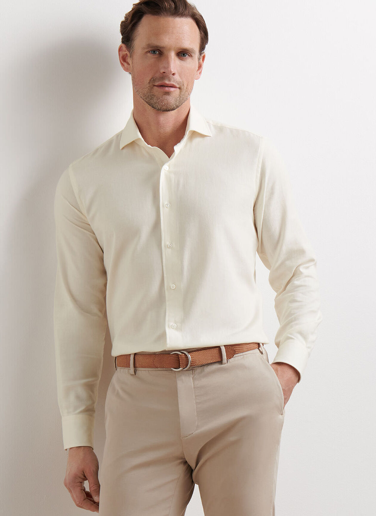 AMBLE SOLID SHIRT - ALMOND