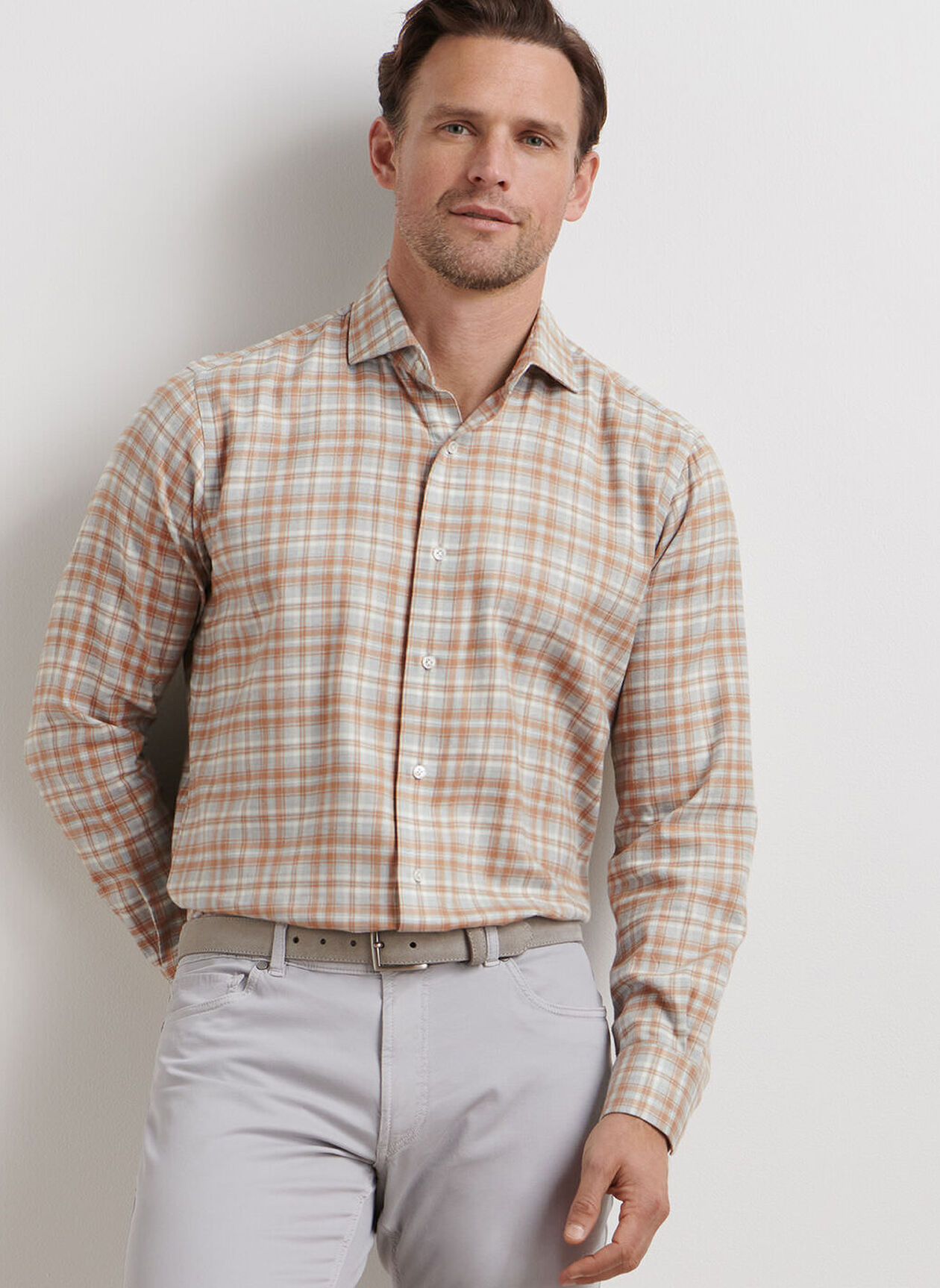 VARALLO ITALIAN FLANNEL SHIRT - BRITISH GREY