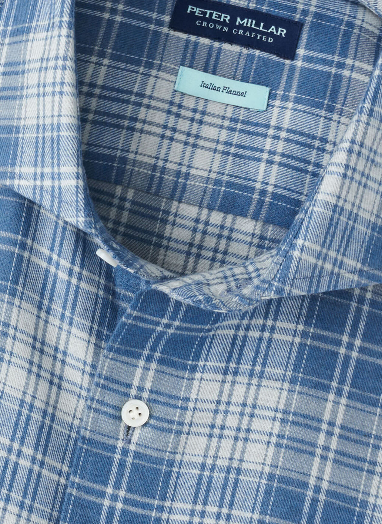 RICCIA ITALIAN FLANNEL SHIRT - RAIN CLOUD