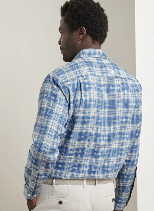 RICCIA ITALIAN FLANNEL SHIRT - RAIN CLOUD