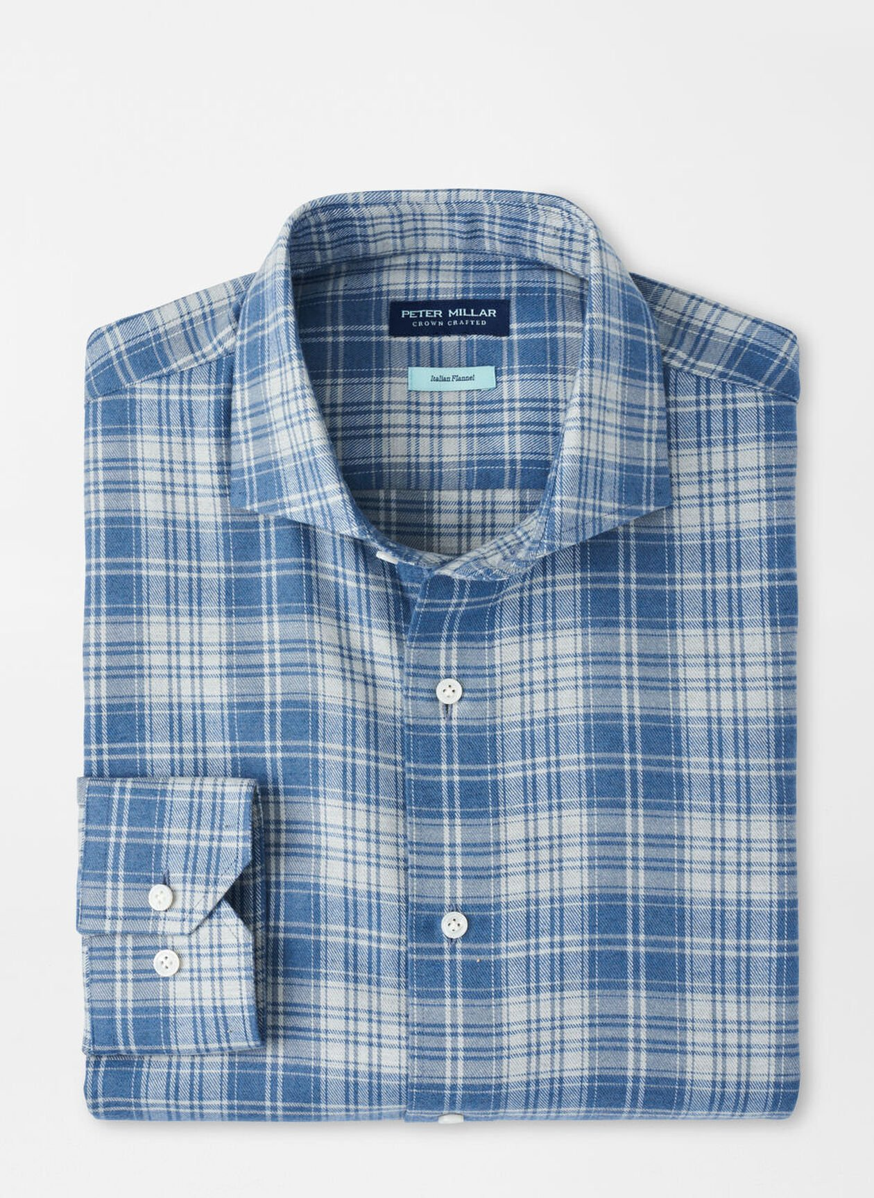 RICCIA ITALIAN FLANNEL SHIRT - RAIN CLOUD