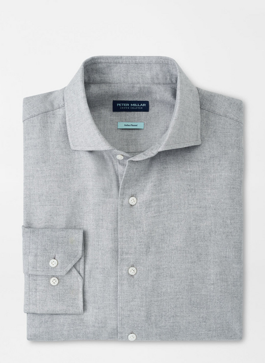 BRIXEN ITALIAN FLANNEL SHIRT - GALE GREY
