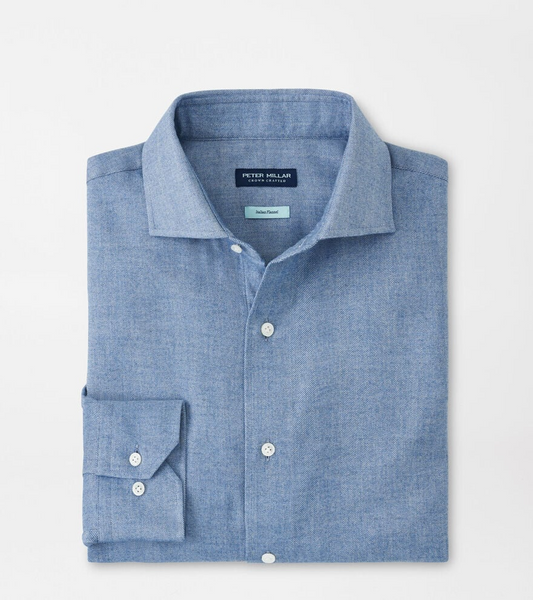 BRIXEN ITALIAN FLANNEL SHIRT - RAIN CLOUD